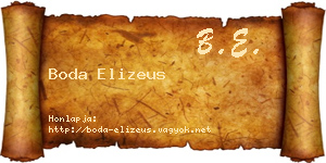 Boda Elizeus névjegykártya